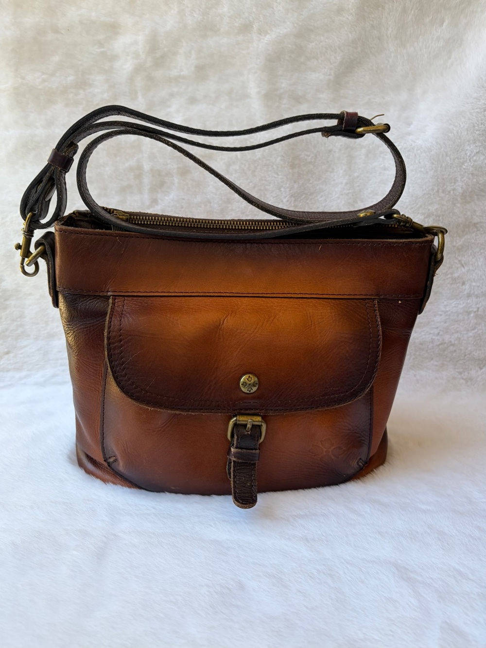 Vintage Patricia Nash Tuscania Merlot Leather Crossbody Shoulder Bag